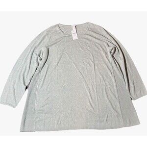 J. Jill Round Neck Pullover Tunic Green Long Sleeve Sweater Women’s‎ 2XL